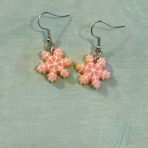 Sale Pink Snowflake Earrings
